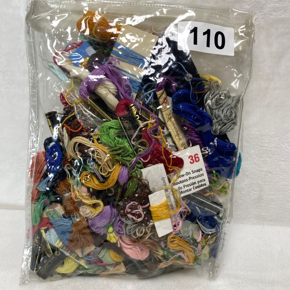 Assorted Embroidery Floss Skeins Threads Odds & Ends Craft Sewing Needlework Lot